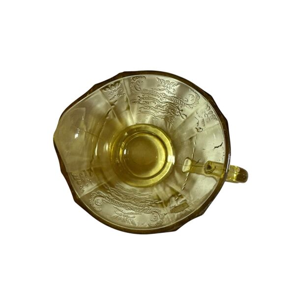 Madrid Federal Glass Yellow‎ Depression 3-1/4" Footed Creamer Vintage 1930's - Picture 4 of 13